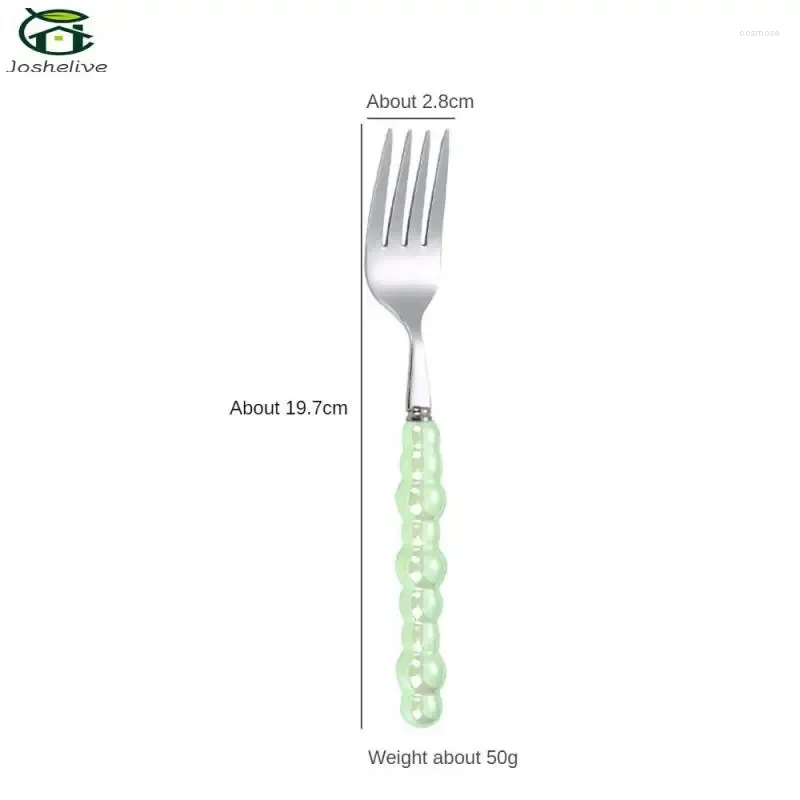 Forks Easy To Clean Stainless Steel Spoon Smooth Touch Pearl Handle Tableware Dessert Very Durable Household Essentials