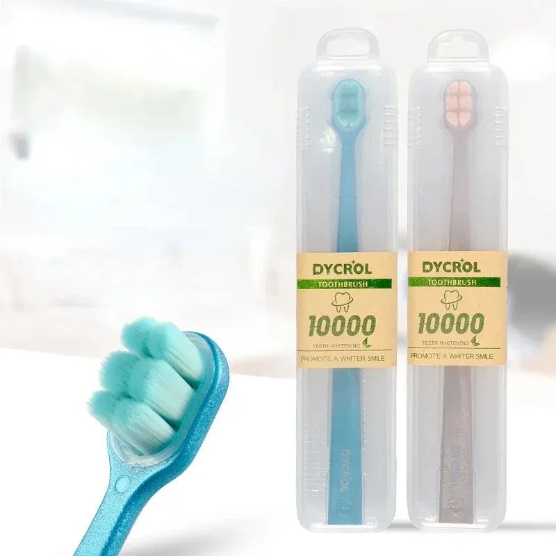 2024 Oral Health Nano 부드러운 강모 칫솔을위한 실리콘 칫솔 휴대용 여행용 브러시 치아 실리콘 강모 칫솔