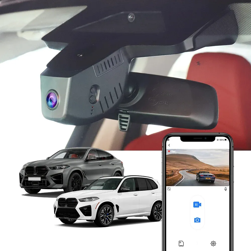 Cámara DVR de automóvil para BMW X5 G05 X6 G06 2024 FACELIFT HONSOEE Cámara de tablero 4K para BMW X5 X6, Control de la aplicación de conexión WiFi