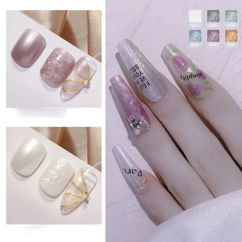 8 ml pärlskal tråd gel nagellack diy skal tråd mönster nagelkonst gel lack uv blo av gel mall för diy nagelkonstgel