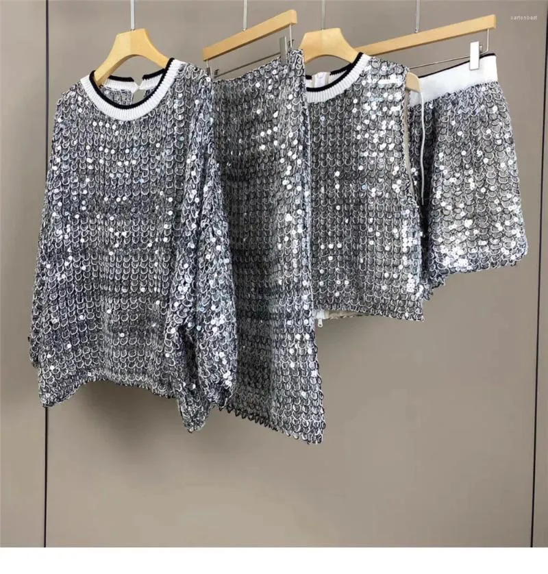 Vestidos de trabalho primavera 2024 b c saia feminina 4 peças Conjunto de shorts de coletor de mangas compridas