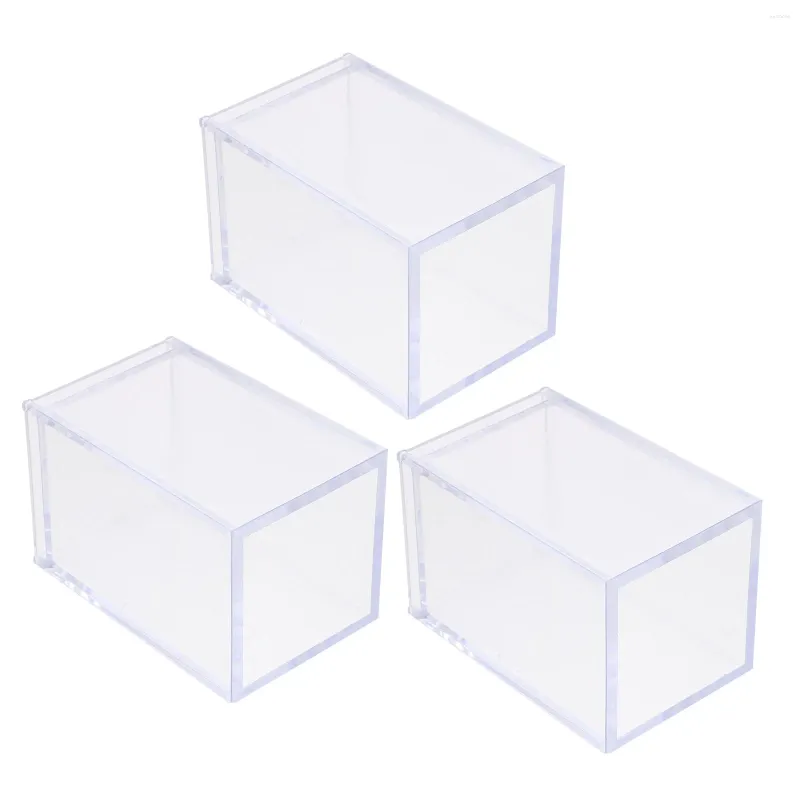 Titulares de vela 3 PCs Flores secas acrílico Student Student Recipientes de plástico transparente Cilindros de vidro Vases de vasos de desktop