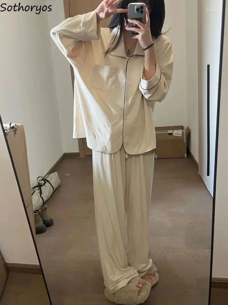 Coloque caseiro de pijama fita mulheres estilo francês outono simples colar colarinho elegante use casual manga longa aconchegante roupas de dormir solto chique