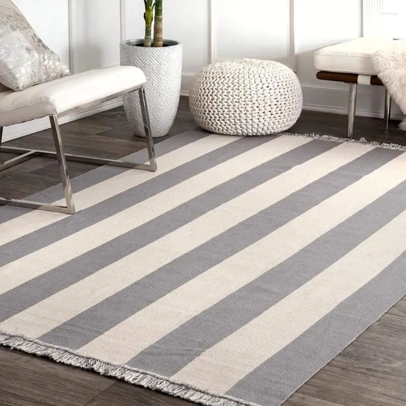 Dywany szare dywaniki dekoracje salonu w paski płaski obszar dywan dekoracje domowe 5x8 dywan do pokoi podłoga tekstylna