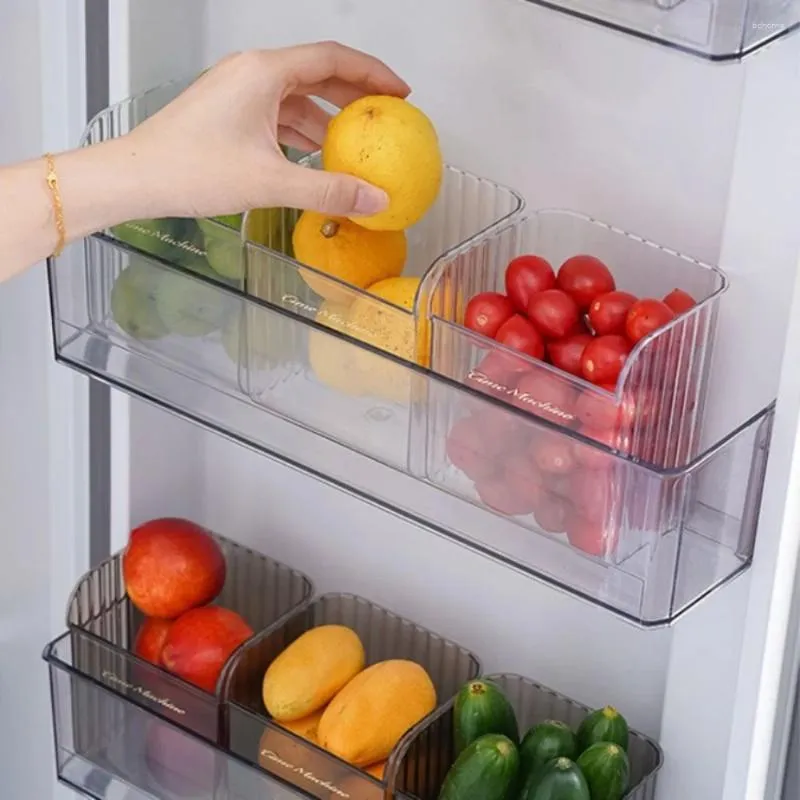 Бутылки для хранения холодильник боковой дверной холодильник качество ящика с большой открытием пластиковой пищевой коробки Deepen Organizer Rack Kitchen