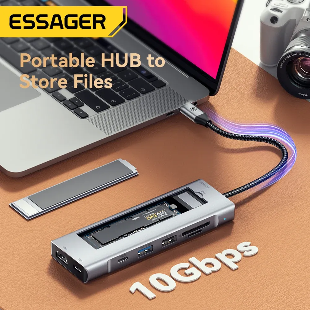 Stationen 8in1 USB -Hub mit Diskspeicherfunktion USB Typec zu HDMicompatible Laptop Dock Station für Book Pro Air M1 M2
