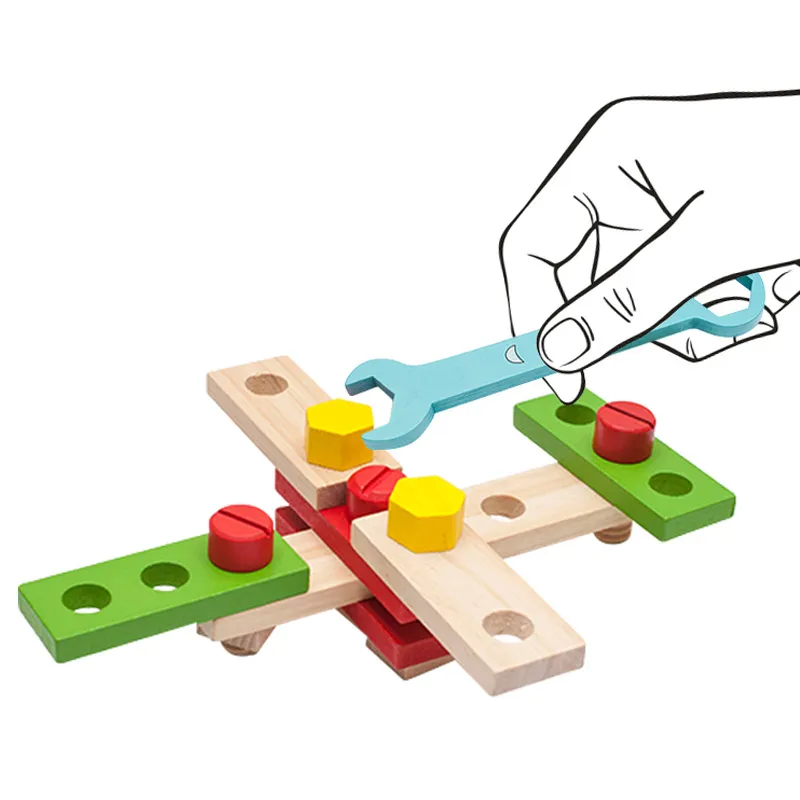 Montessori Wooden childs tool set for Kids - Pretend Play with Nut ...