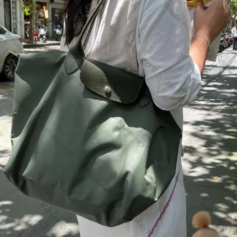 Womens Luxury Classic Foldable Dumpling Bun Bag Waterproof Nylon Embroidered Dumpling Bag Fashion Shoulder Bag Handbag