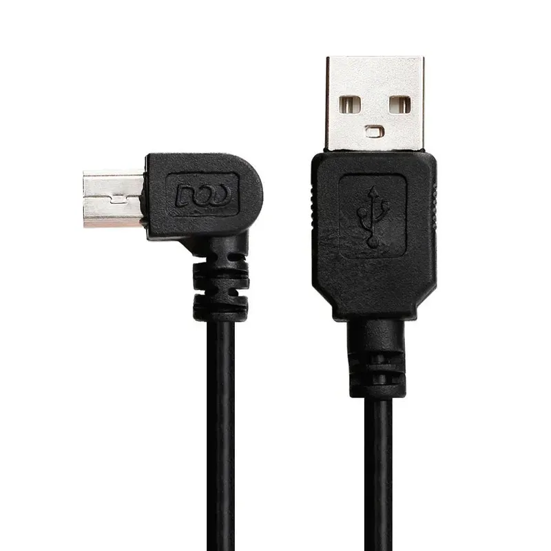 Auto opladen gebogen mini / micro -USB -kabel voor auto DVR -camera videorecorder / gps / pad / mobile, kabellengte 3,5 m 11,48 ft
