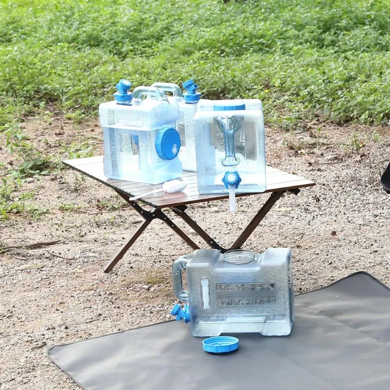 Botellas de agua 6/8/13/18 Cubo al aire libre recipiente portátil con grifo sin fuga gran capacidad para acampar para cocinar picnic senderismo