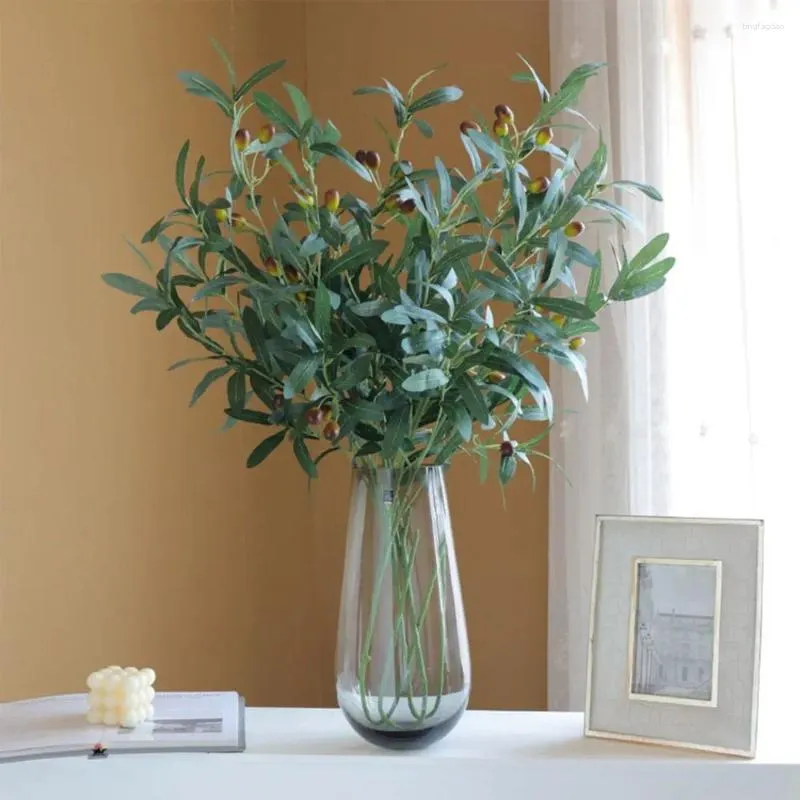 Dekorativa blommor 95-110 cm Artificial Olive Branch Elegant Creative Flower Arrangement med frukt Enkla handgjorda falska trädgrenar