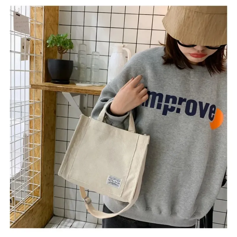 Luxury Designer Handbag Corduroy Ladies Bag New Trend Single Shoulder Bag Solid Color Buckle Messenger Bag Small Square Bag