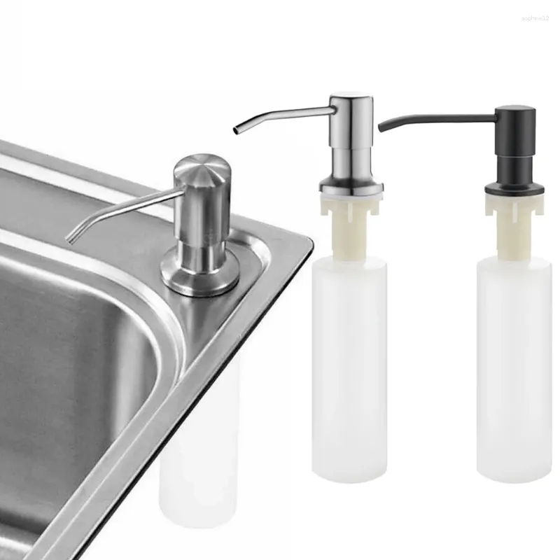 Vloeibare zeep dispenser aanrecht wasmiddelpomp met roestvrijstalen plastic voor gesplitste fles