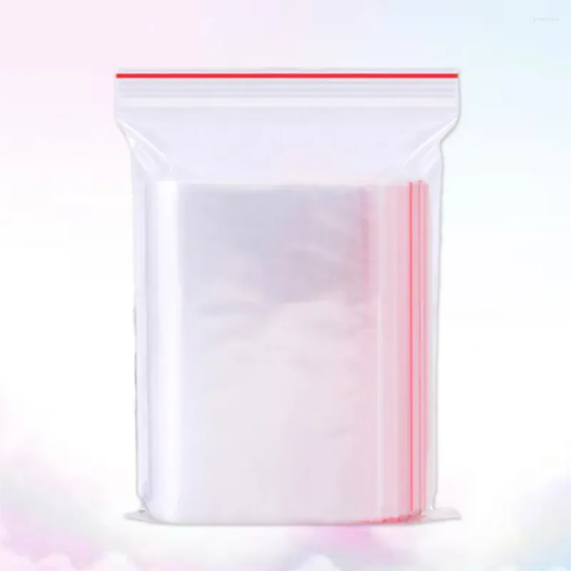 Sacs de rangement 100pcs Clear Scellage Zip Reclosable Poly Sac recesable pour biscuits aux bijoux