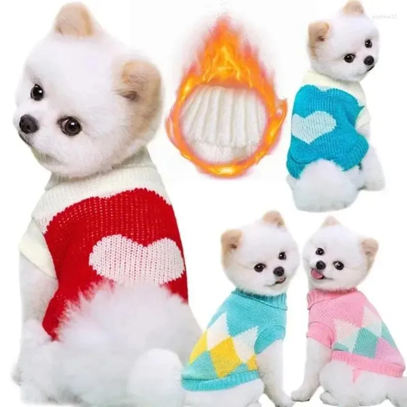 Vestuário de vestuário de vestido de inverno para cães de malha para cães médios pequenos suéter de cachorro chihuahua