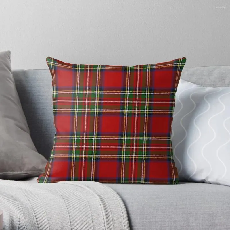 وسادة Royal Stewart Tartan Plaid Throw S لديكور الأريكة الزخرفية