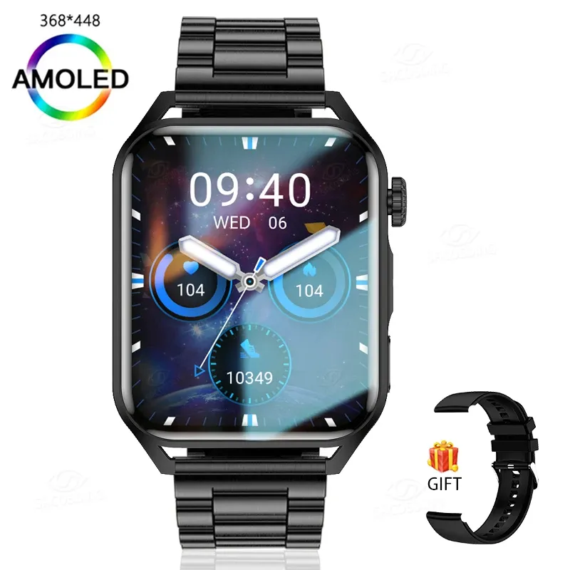 Uhren 2022 NEU Smartwatch 368*448 Amoled HD -Bildschirm Zeigen Sie immer die Zeit benutzerdefinierte Dial Bluetooth Call Sports Ladies Smart Watch Women