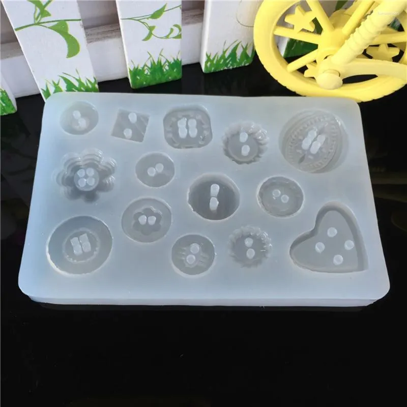 베이킹 곰팡이 미니 러브 버튼 펜던트 공예 DIY 투명 UV 수지 액세서리를 만들기위한 액체 실리콘 조합 금형