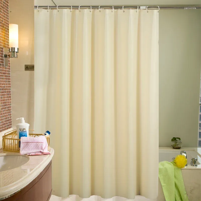 Zasłony prysznicowe Solidny kolor Wodoodporne zasłony 2 metry długie łazienka biała/kości słoniowej/fiolet/przezroczyste duphordijn