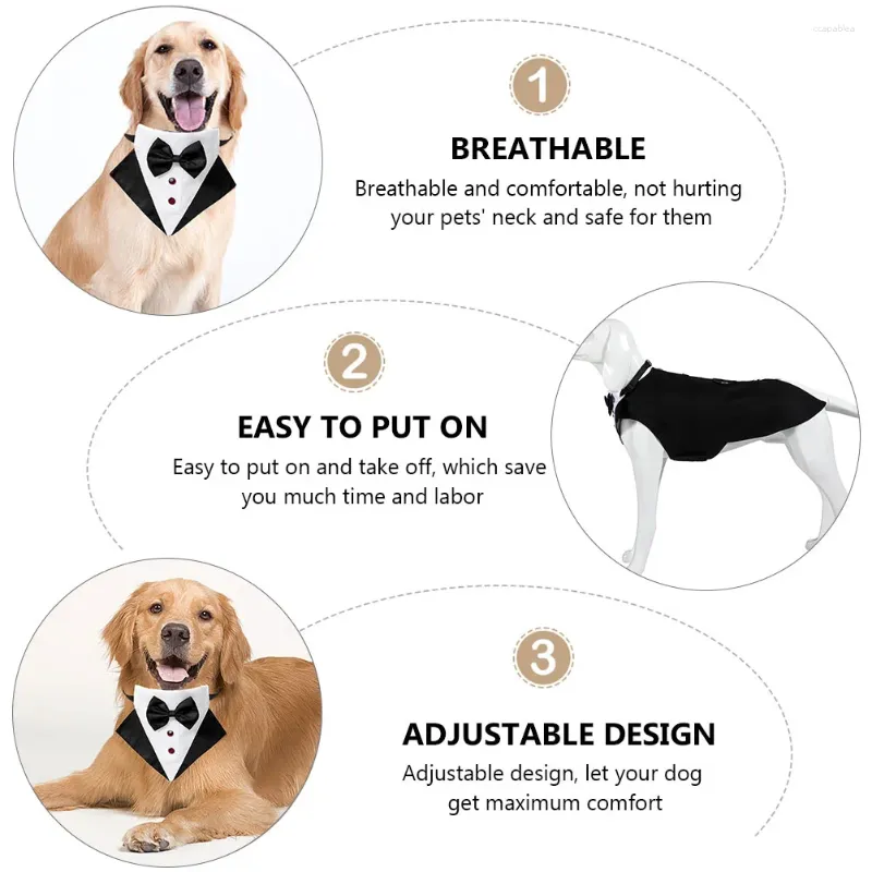 Dog Apparel Suit Formal Pet Costume Roleplay Collar And Bandana Carrying Cosplay Vest Triangle Kit