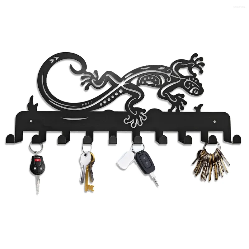 Hooks Lizard Key Holder Decorative Rack Wall Hangers Mounted Southwest Theme Hat Coat With 10