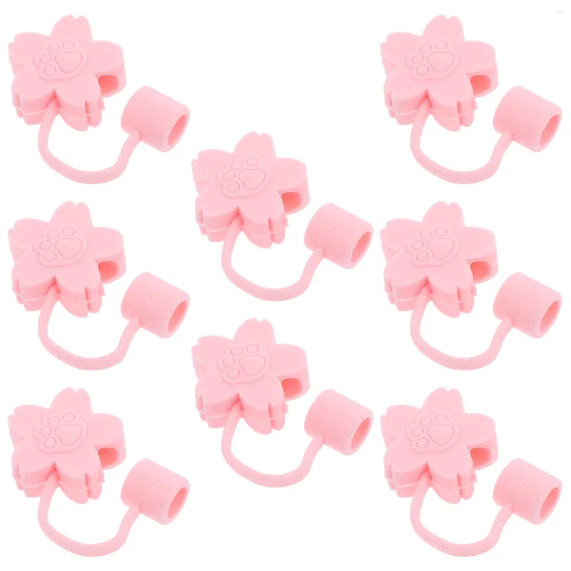 Tass jetables Paies 8 pcs Paille Capuchage à poussière Métal de conception adorable conception topper charmants pointes de couverture Protecteur Gel Silice Couvertures de consommation d'alcool