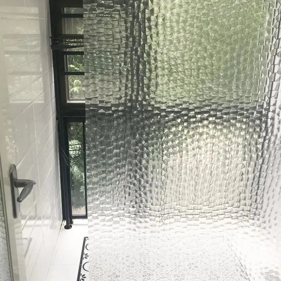 Tenda per doccia trasparente 3D impermeabile in 3D multi-dimensione con ganci che vanno in bagno decorazione per la casa Accessi del bagno D25 240320