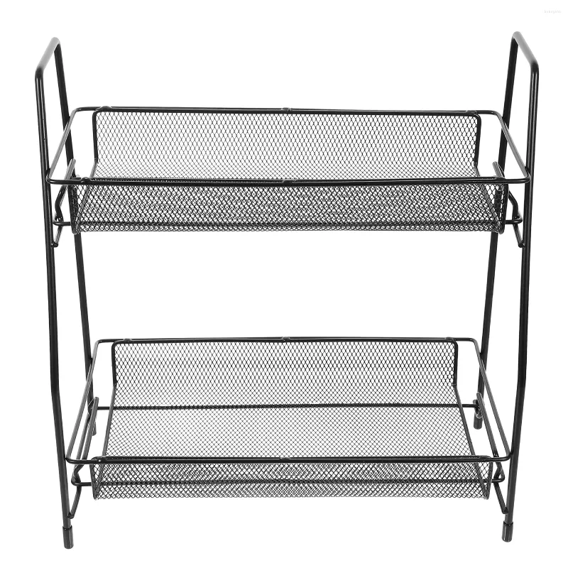 Supplies de rangement de cuisine Spices Rack Desk Stand de salle de bain Organisateur de la salle de bain Organisateur de fer forgé détachable