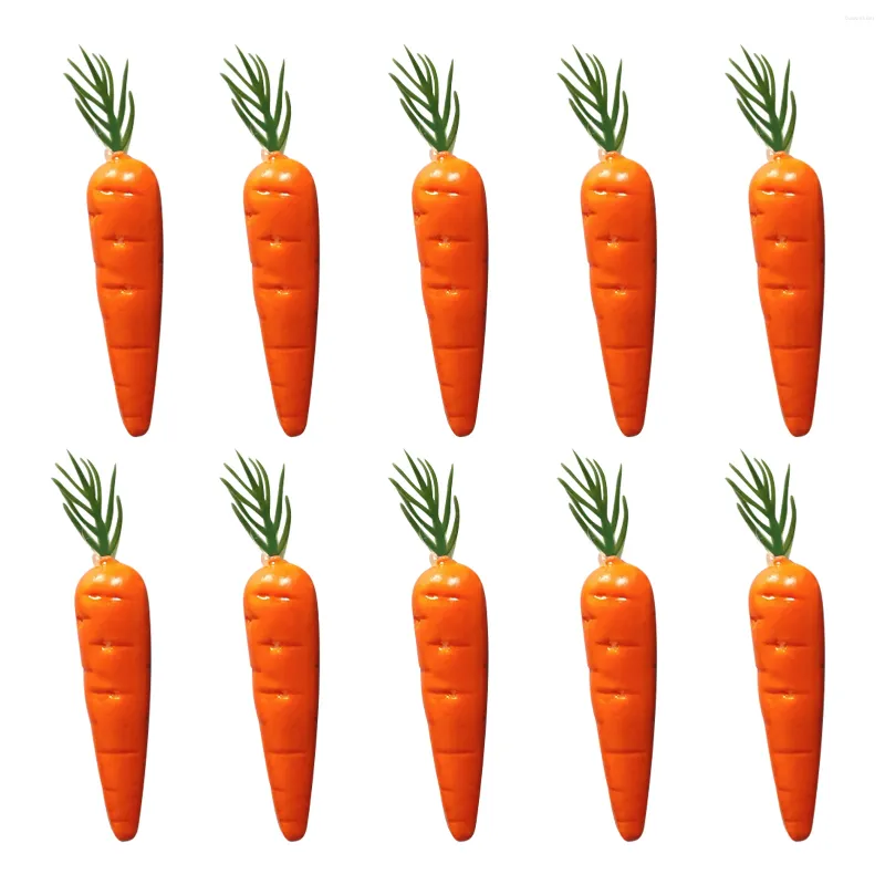 Fiori decorativi 10pcs mini pografia artificiale Prop simulazione Simulazione di carota bambola bambola insegnante fai -da -te verdura vegetale