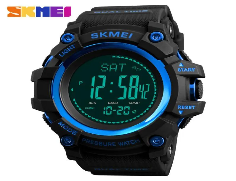 SKMEI 1538 Märke Mens Sports Watches Hours Pedometer Calory Digital Watch Altimeter Barometer Compass Thermometer Weather Men WA9285472