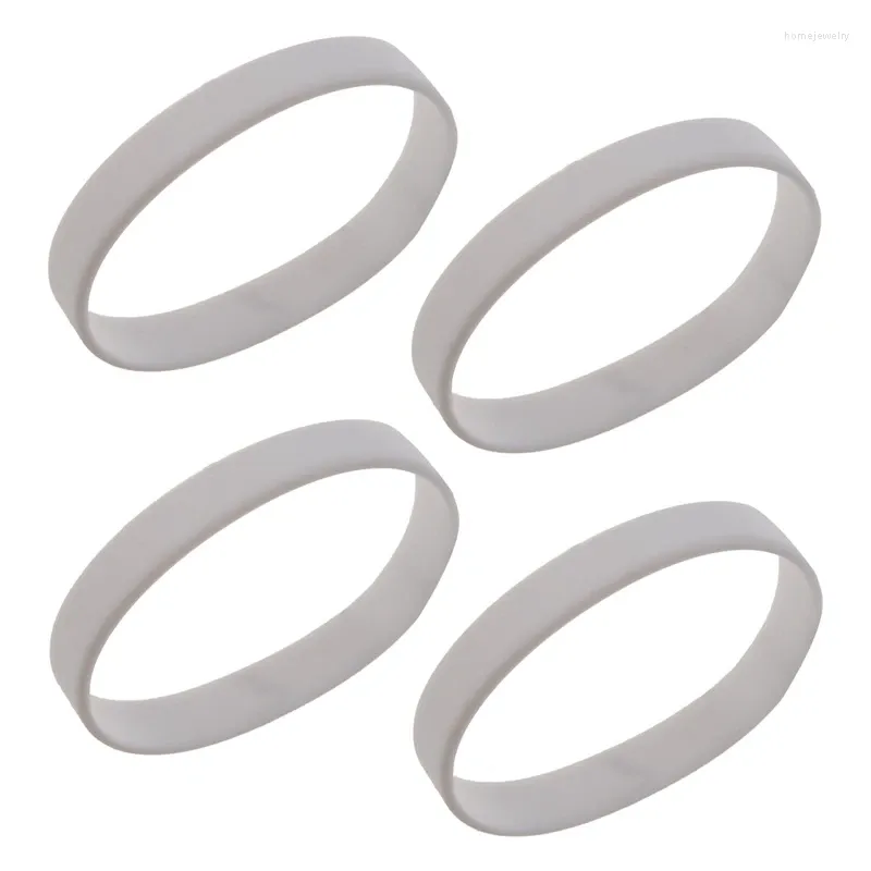 Stron 4x Fashion Silicone Rubber Elasticity Band Band Bangle White