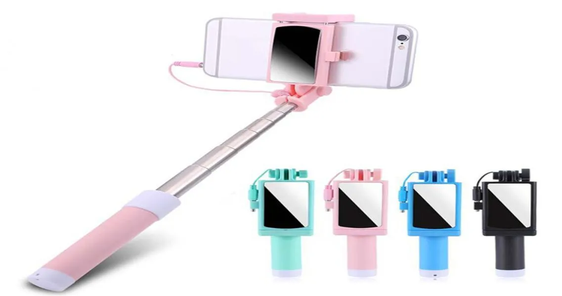 Mini prezent wirecontrolled Take the Mirror Selfie Stand Stand Extheld Handheld SelfPortrait na smartfon3771025