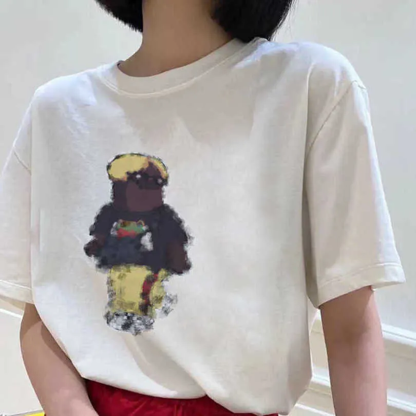 Designer t shirt Shirt Distinguish between correct version of the market Cartoon Print Loose Casual Sleeve Tee