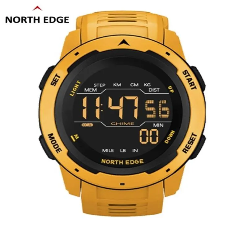 North Edge Men Digital Watch Men039sスポーツウォッチデュアル時間歩数計時計防水50mデジタルウォッチ軍事時計5837000