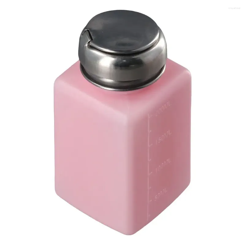 Lagringsflaskor blå rosa dispenserande flaskan kvadrat 200 ml tryck ned pump dispenser plastrengöring