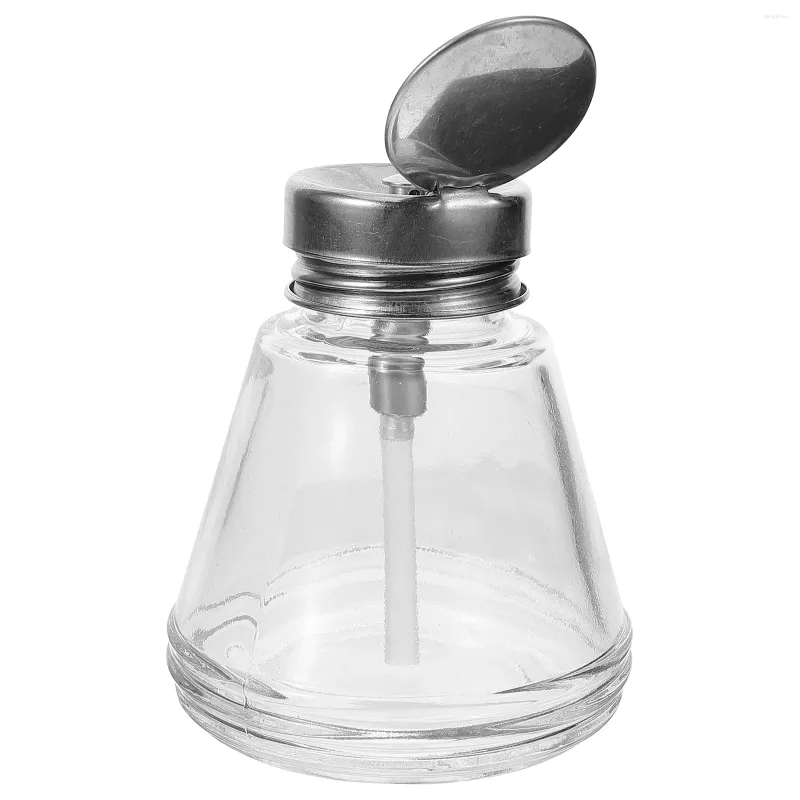Bottiglie di stoccaggio bottiglia per pompa liquida bottiglia di vetro di smalto per unghie distribuibile (180 ml)