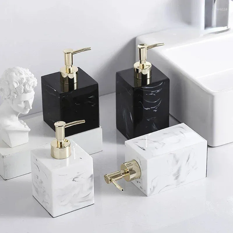 Dispensador de sabão líquido criativo portátil de resina quadrada loção shampoo dispensando os acessórios do banheiro em emulsão