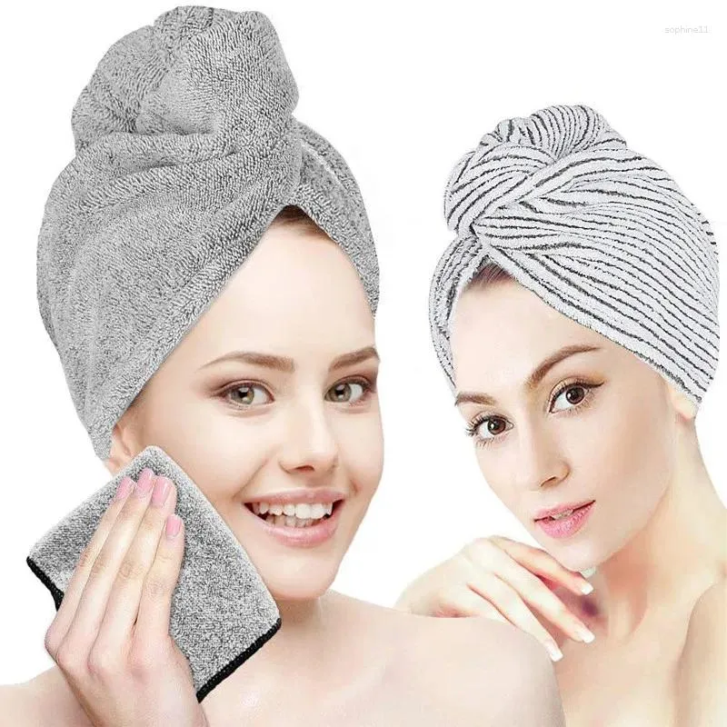 Hair de fibra de carvão para fibra de carvão de bambu de toalha molhada de seca rápida super absorvente lenço de cabeça lenço de banheiro tampa seca de banheiro