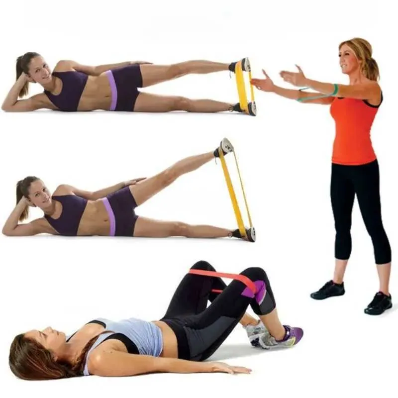 Kit Pilates Maison 4 Pièces - Anneau, Ballon, Sangle, Bande élastique - Pour Femmes, Fitness, Postnatal, Voyage