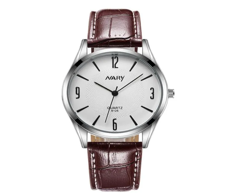 Watchscnew colorato semplice generoso orologio orologio sportivo orologi marrone cinghia Silver7285042