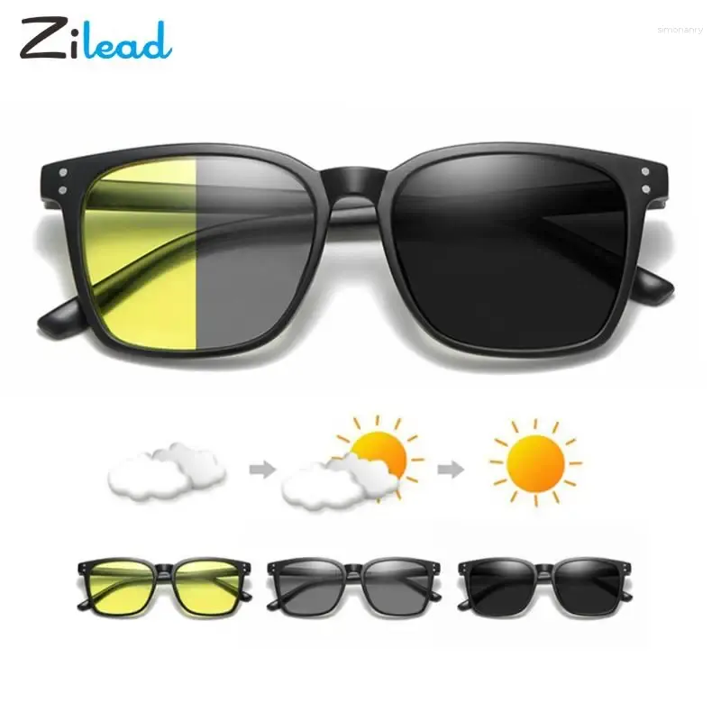 Sunglasses Frames Zilead Anti-high Beam Night Vision Glasses Men Outdoor Anti-blue Rays Pochromic Unisex Driving Anti-glare Goggle