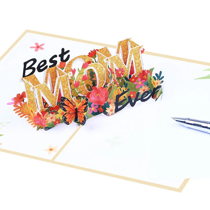 3d à maman message papier cartes de voeux anniversaire de remerciement carte d'invitation Fmother's Day Festive Party Supplies