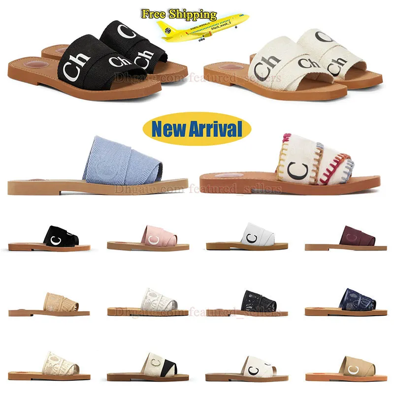 darmowe buty do wysyłki Woody Flat Mule Kaptaki Słynne sandały sandały slajdy slajdy Summer Black White Beige Sandels Lidies Platforma