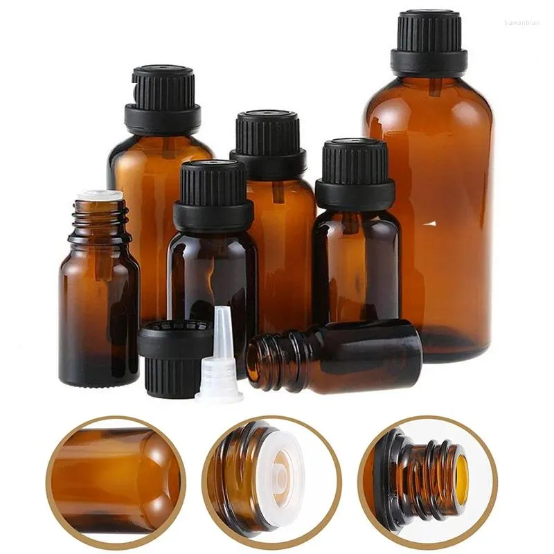 Storage Bottles 24pcs 5-30ml Glass Bottle For Essential Oil Empty Refillable Vials W/ Dropper Orifice Reducer Liquid Perfume Dispenser Lab