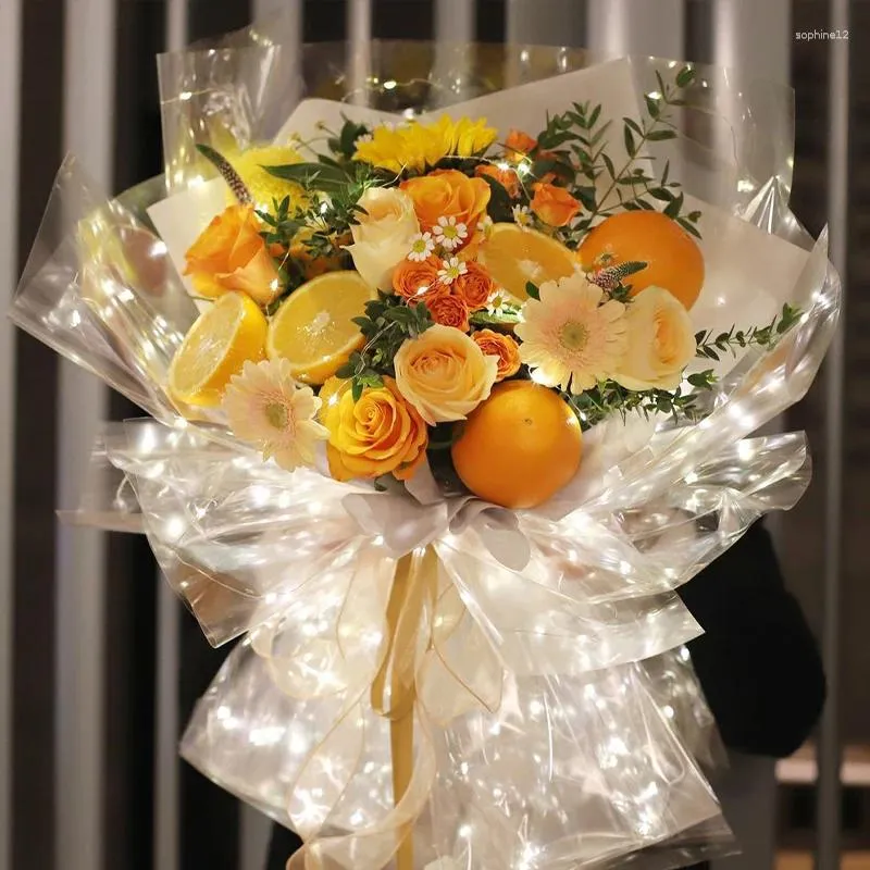 Enveloppe-cadeau 1pc en papier d'emballage de fleurs imperméable à plusieurs épain