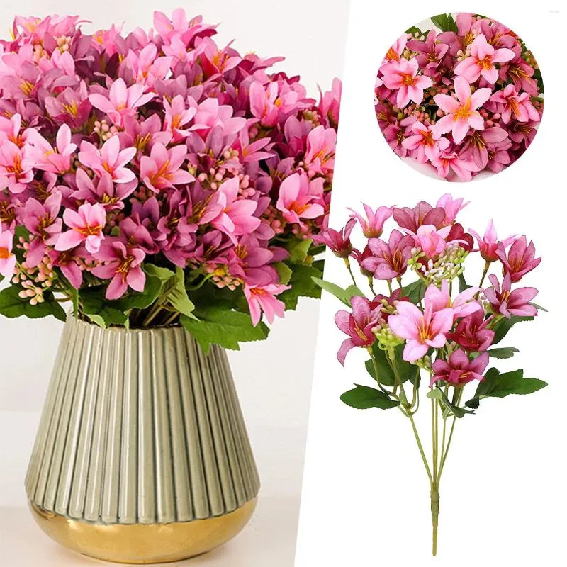 Flores decorativas 2pc Flower Lily Plant Decoration Home Pograph