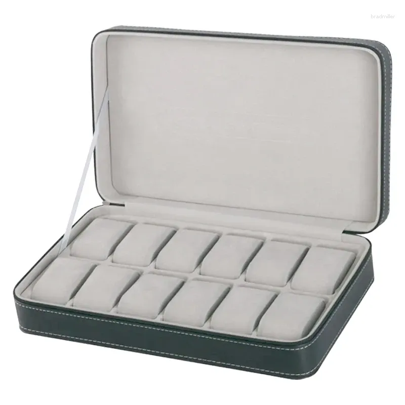 Titta på lådor Box Pu Leather Case Storage för Quartz Watcches smycken Display Gift