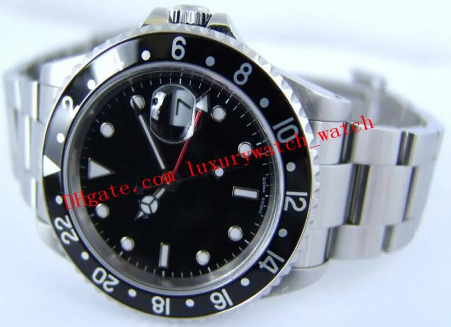 Super wysokiej jakości luksusowe Mężczyzna zegarki stalowe bransoletka II czarna tarcza ze stali nierdzewnej 16710LN Otwory Watch 40 mm Mechanical Man Watch Wrist2969667