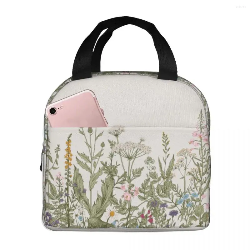 Dinkware Furmhouse Flower Botanical Floral Lunch Box isolato con compartimenti riutilizzabili tote portatili per la scuola per picnic per bambini