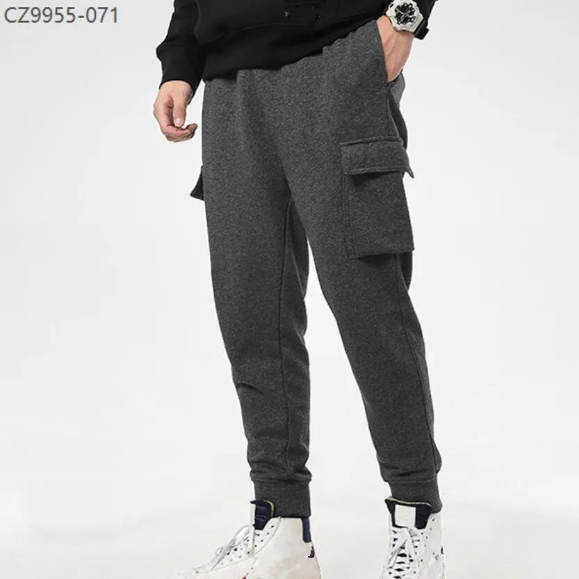 Multi-poches pantalons de poussière droite pour hommes High Street Elastic Soust Loose Loose Casual Cargo Pantal